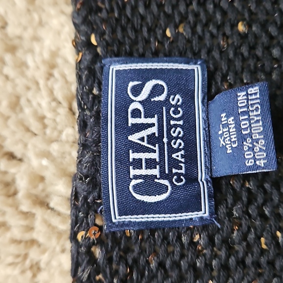 Chaps Classics Black Sweater With Sequins L, Size XL, 60% Cotton - Picture 3 of 6
